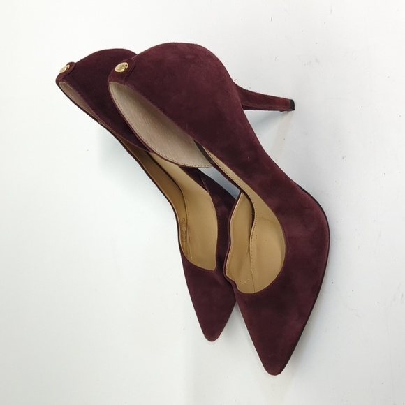 Michael Michael Kors Pointy Toe Suede Stiletto Pumps Maroon 8.5 evening cocktail - Picture 4 of 8